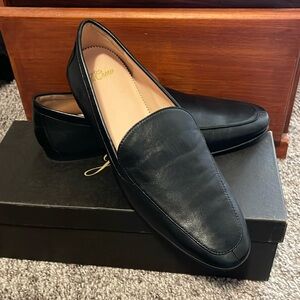 J Crew leather loafers, black. never worn. size 7.5